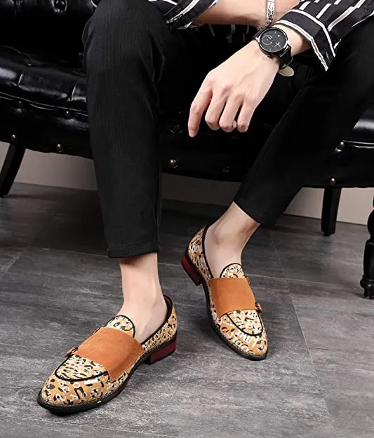 Men's Monk-Strap Loafers Letter Printed