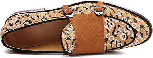 Men's Monk-Strap Loafers Letter Printed