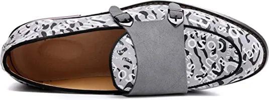 Men's Monk-Strap Loafers Letter Printed