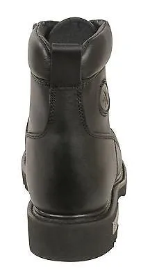 MEN'S MOTORBIKE REAL LEATHER LACE TO TOE BOOT WITH SIDE ZIPPER ENTRY COW LEATHER