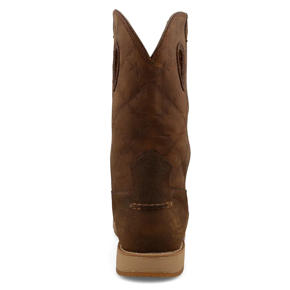 MENS PULL ON WEDGE SOLE WORK BOOT