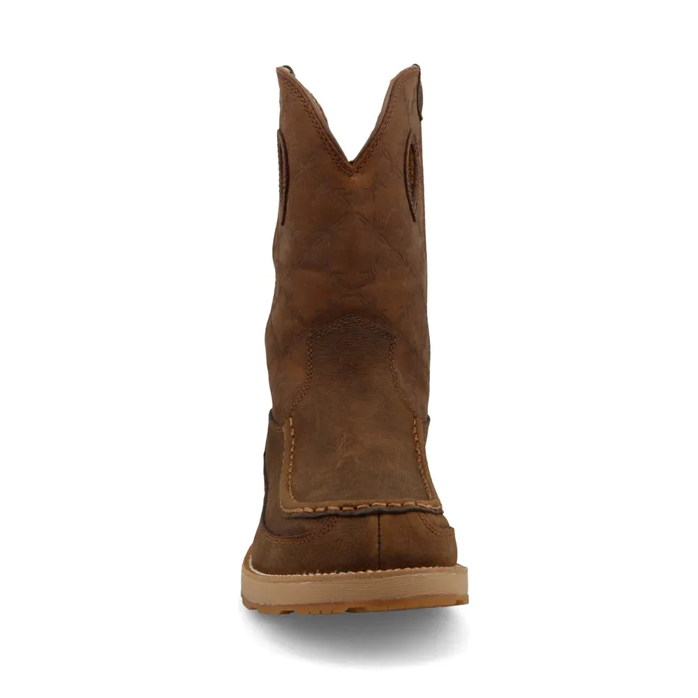 MENS PULL ON WEDGE SOLE WORK BOOT