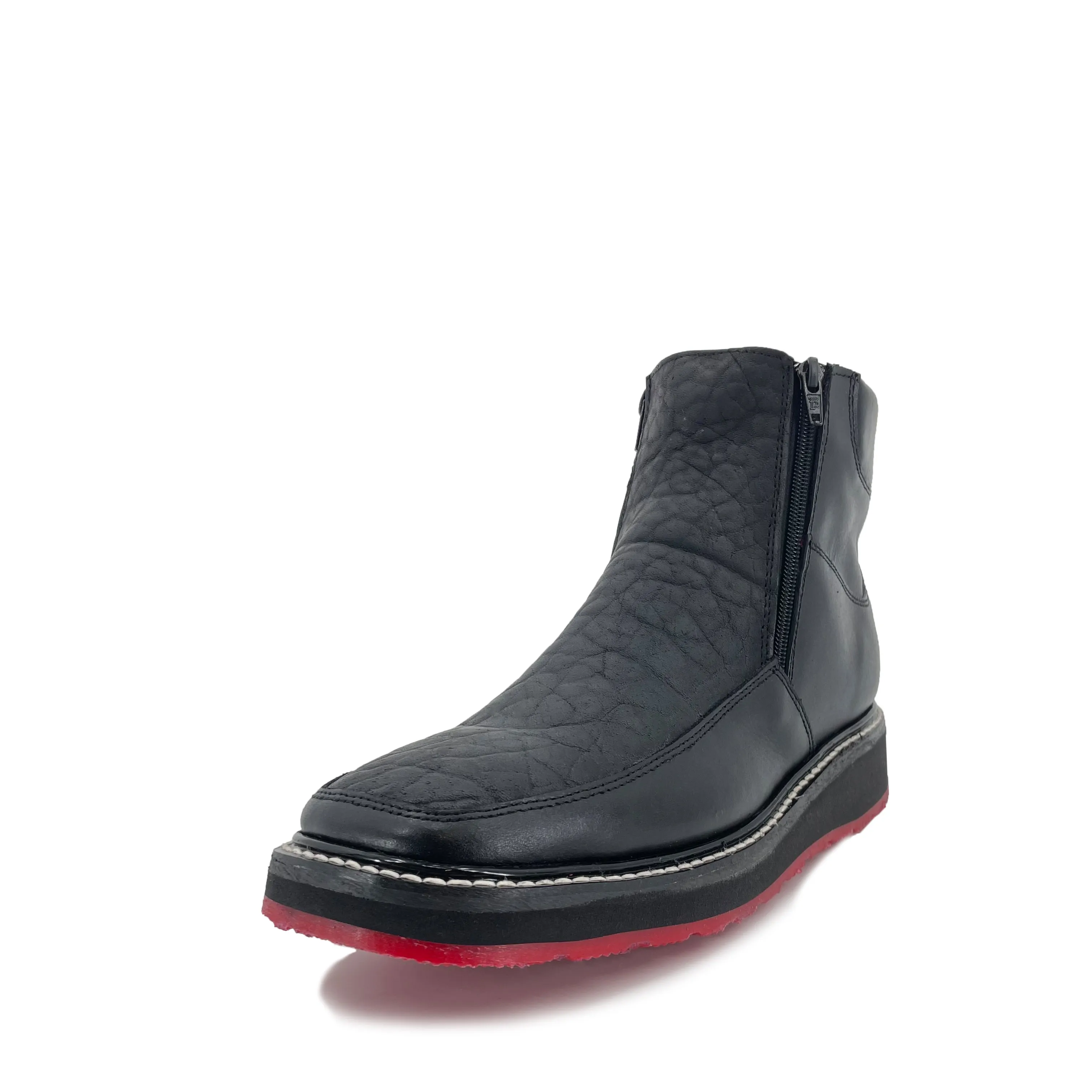 Men’s Western Boots - Bullneck Black With Double Zipper