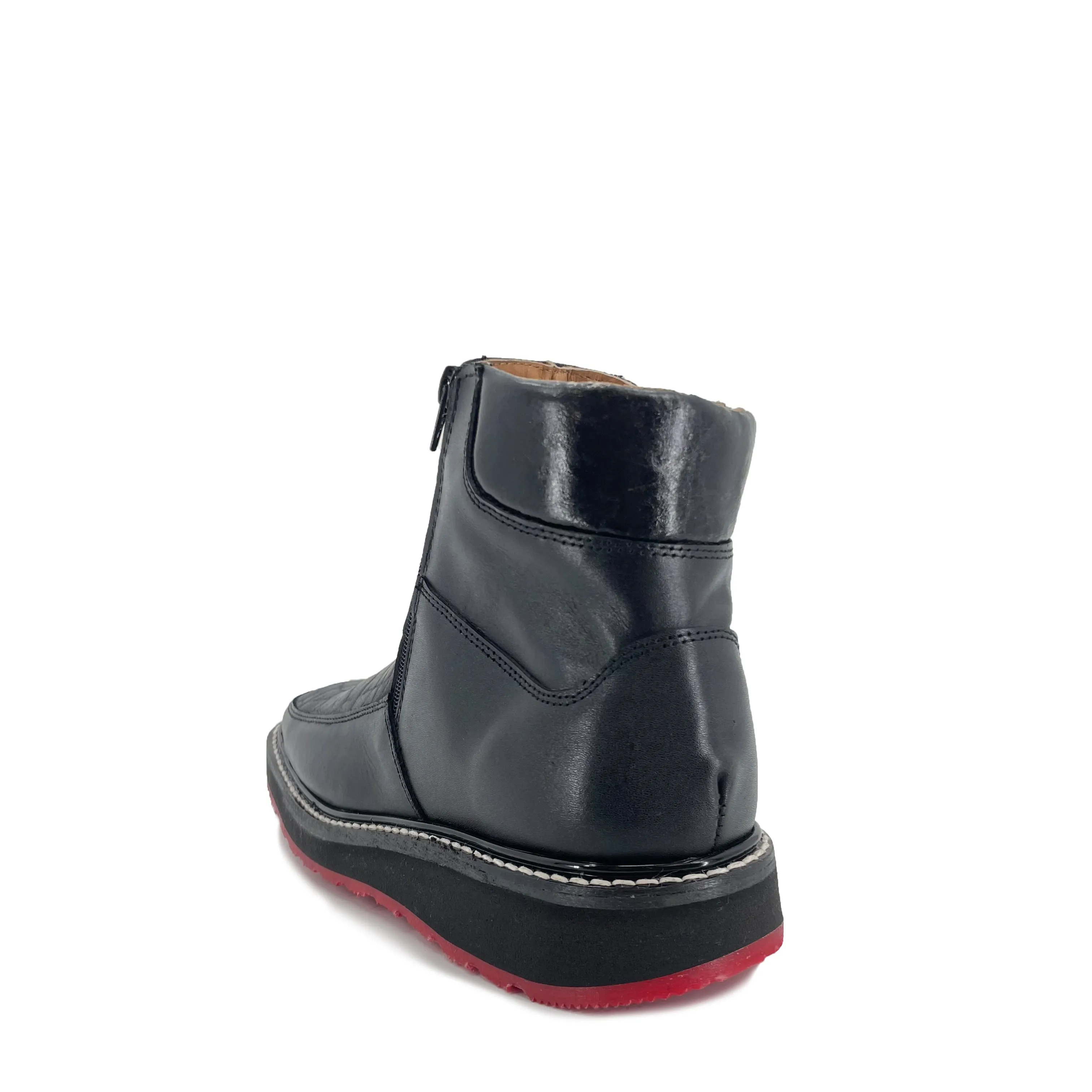 Men’s Western Boots - Bullneck Black With Double Zipper