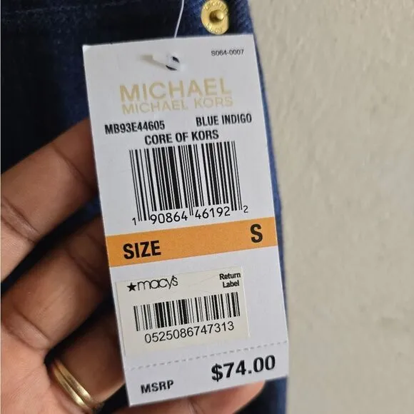 Michael Kors Blue Indigo Stretch Denim Jeggings Size Small NWT Core of Kors