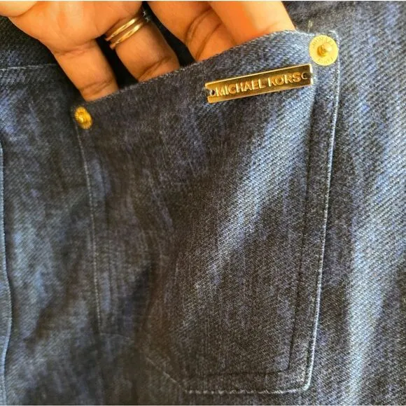 Michael Kors Blue Indigo Stretch Denim Jeggings Size Small NWT Core of Kors