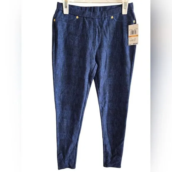 Michael Kors Blue Indigo Stretch Denim Jeggings Size Small NWT Core of Kors