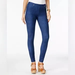 Michael Kors Blue Indigo Stretch Denim Jeggings Size Small NWT Core of Kors