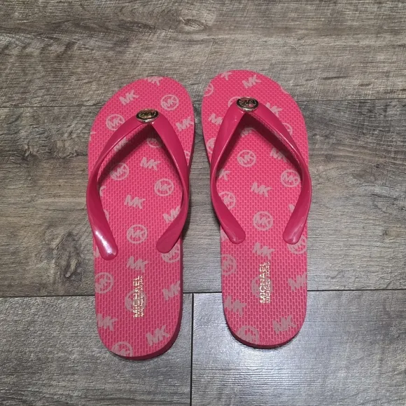 Michael Kors Pink Flip Flops Women Size 10