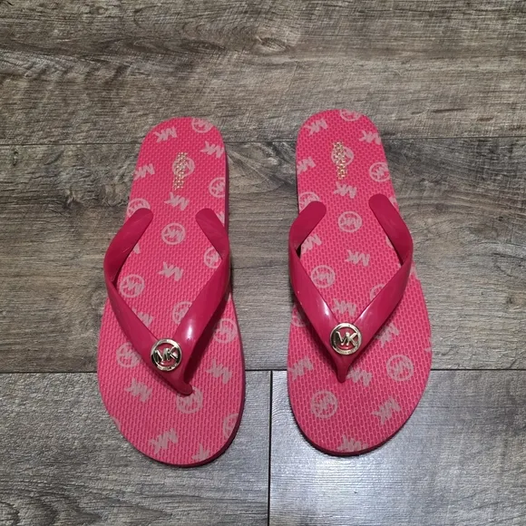 Michael Kors Pink Flip Flops Women Size 10