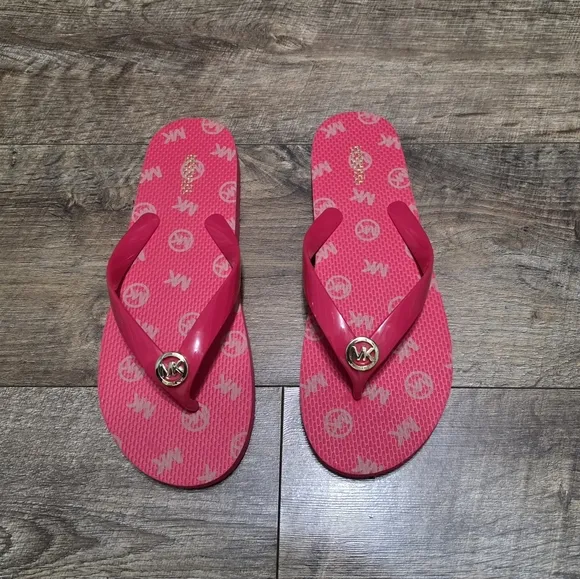 Michael Kors Pink Flip Flops Women Size 10
