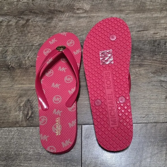 Michael Kors Pink Flip Flops Women Size 10