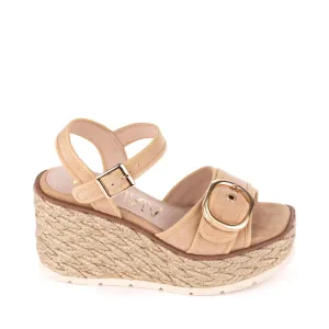 Nala Platform Sandal In Beige