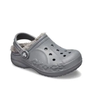 New Crocs Baya Lined Sherpa Fleece Clogs in Charcoal Size 6C