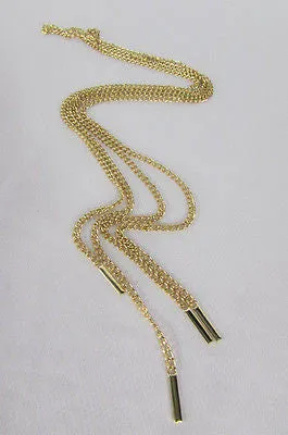 New Men Women A Pair Gold Metal Shoe Laces Sneakers Chains 36"