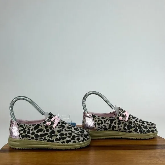 New NWT Little Kids Hey Dude Wendy‎ Leopard Slip On Shoes Loafers Size 13 C