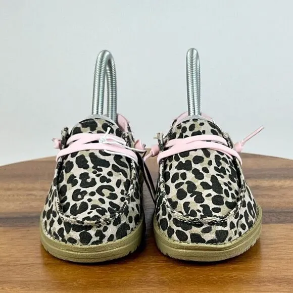 New NWT Little Kids Hey Dude Wendy‎ Leopard Slip On Shoes Loafers Size 13 C