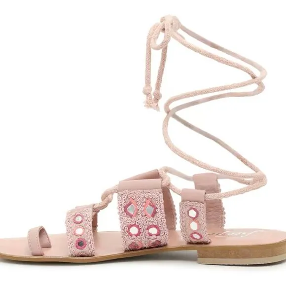 NWT Free People Mantra mirror pink sandals 8.5