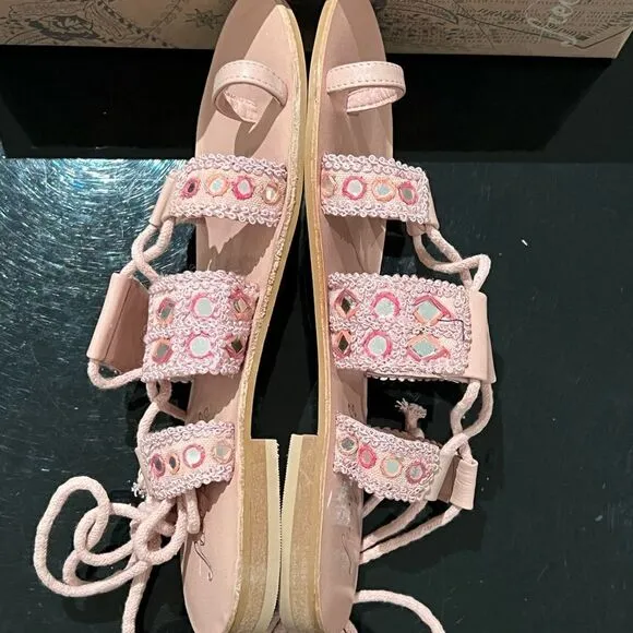 NWT Free People Mantra mirror pink sandals 8.5