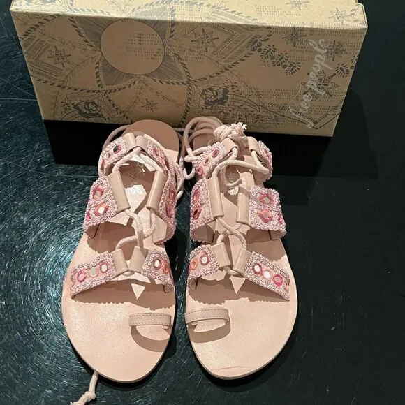 NWT Free People Mantra mirror pink sandals 8.5