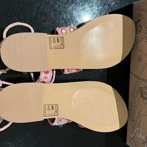 NWT Free People Mantra mirror pink sandals 8.5