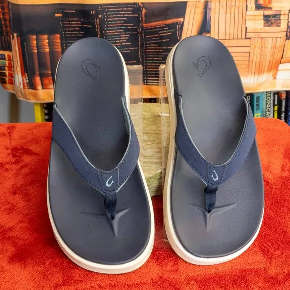 Olukai Blue Ohana Style Womens Sandals Flip flop sz8 eu38 Lightly used