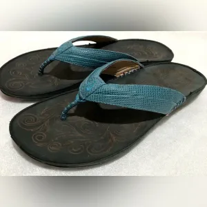 Olukai Haiku Elua Leather Flip Flops