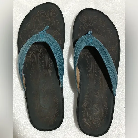 Olukai Haiku Elua Leather Flip Flops