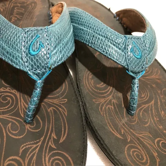 Olukai Haiku Elua Leather Flip Flops