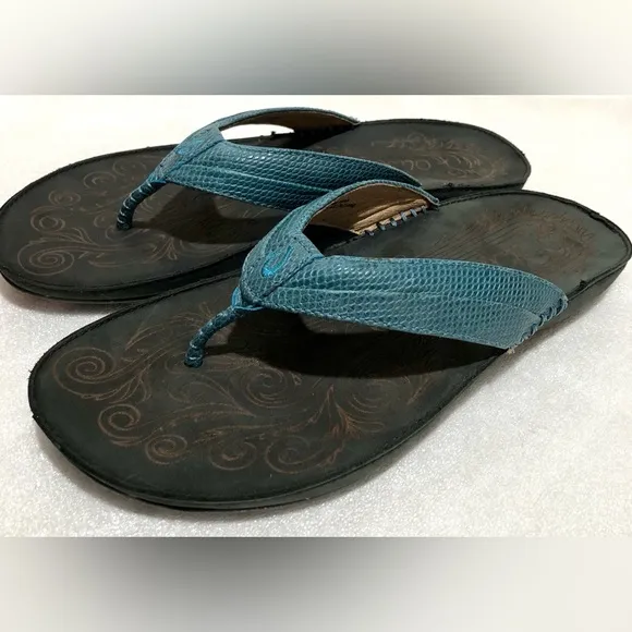 Olukai Haiku Elua Leather Flip Flops