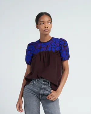 olympia top - chocolate/cobalt purple