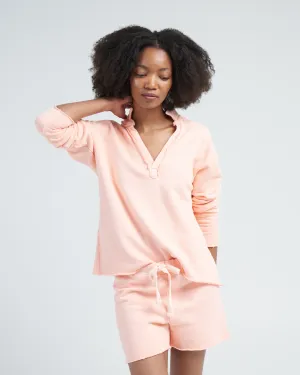 patrick popover henley triple fleece - creamsicle