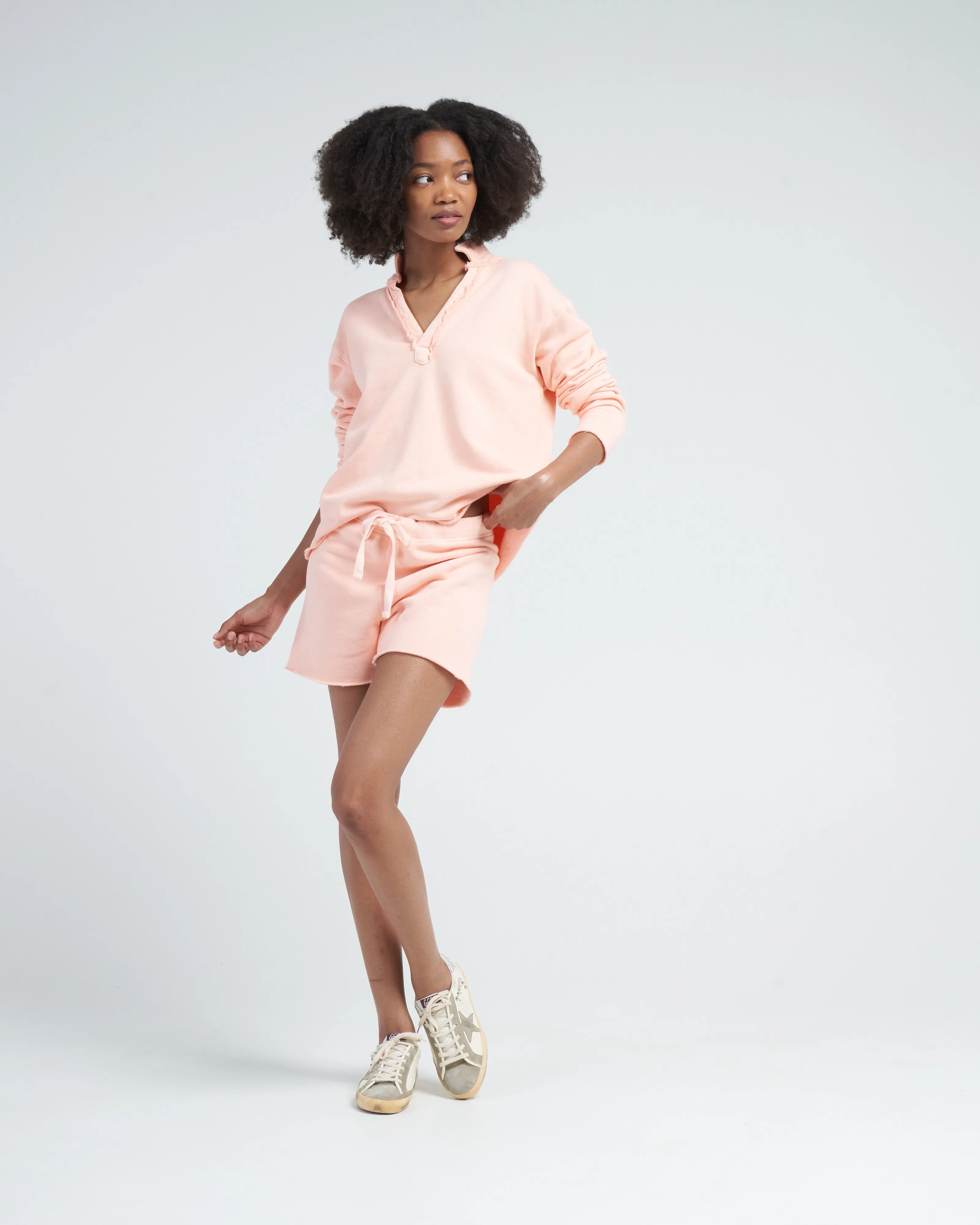 patrick popover henley triple fleece - creamsicle