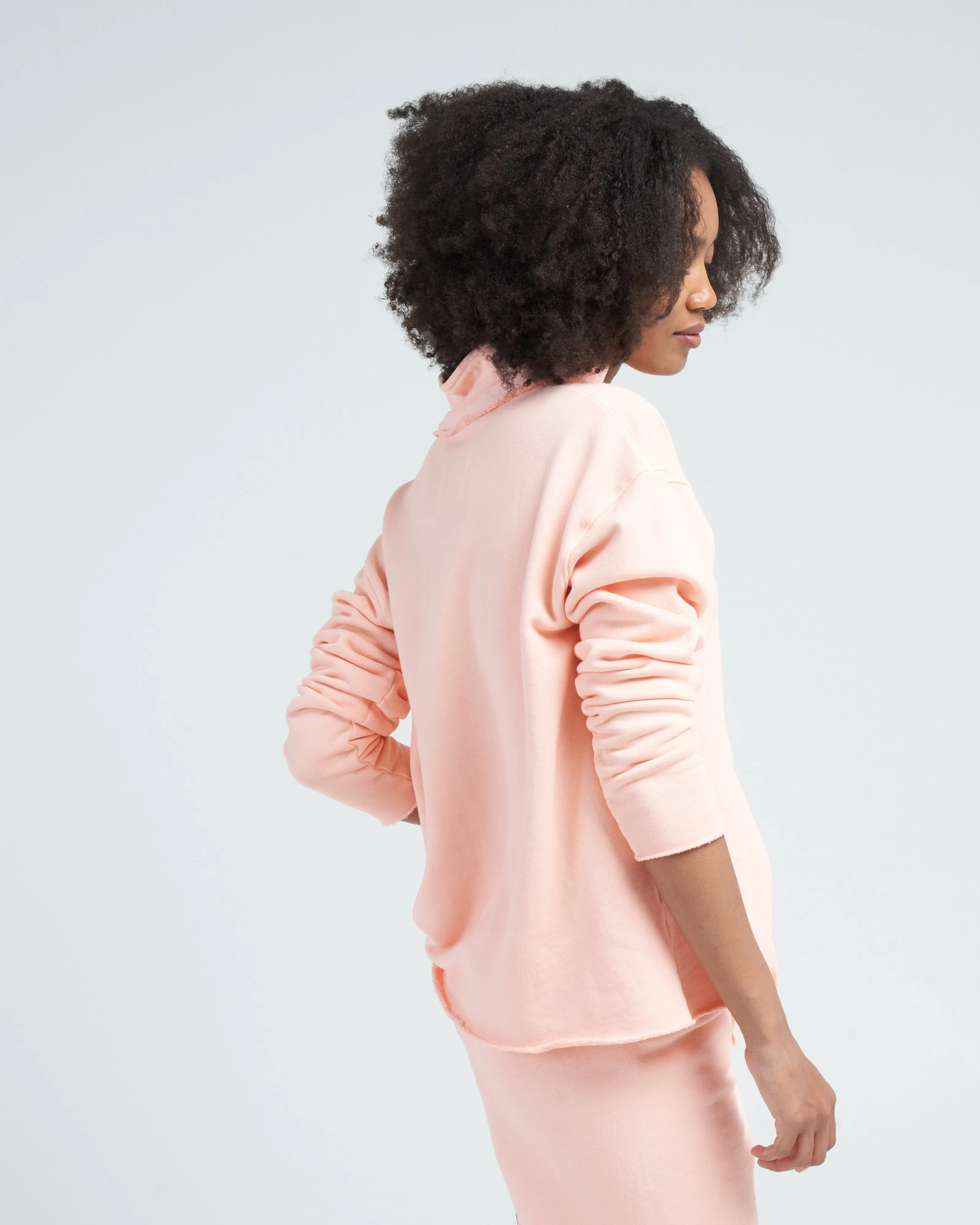 patrick popover henley triple fleece - creamsicle