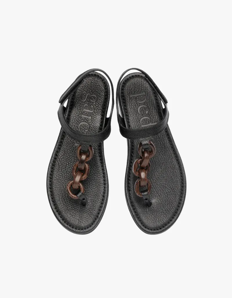 Pedro Garcia Paris Sandals in Black Petitgrain
