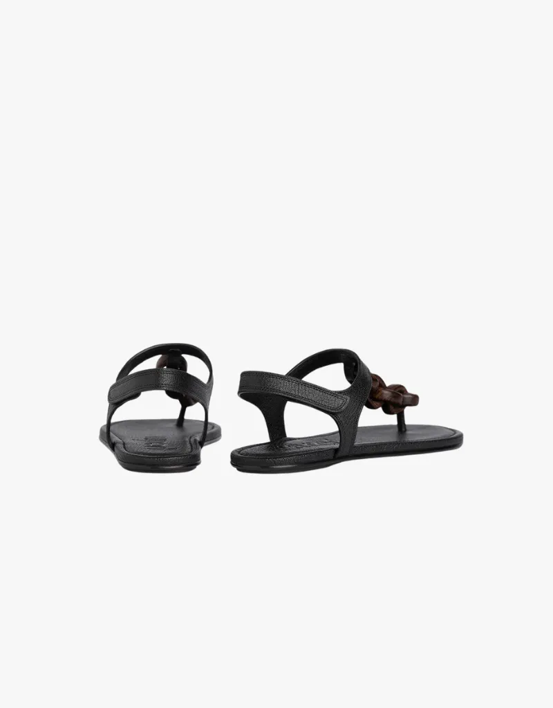 Pedro Garcia Paris Sandals in Black Petitgrain