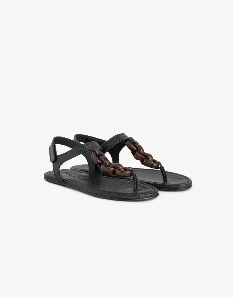 Pedro Garcia Paris Sandals in Black Petitgrain