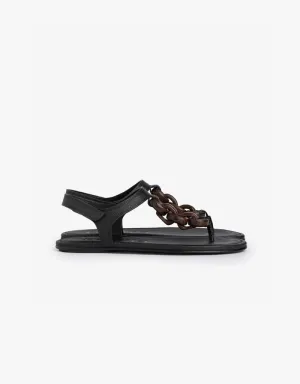 Pedro Garcia Paris Sandals in Black Petitgrain