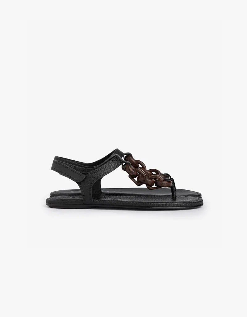 Pedro Garcia Paris Sandals in Black Petitgrain