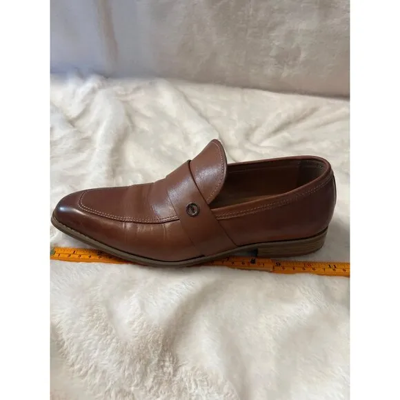 Pedro Men’s Leather Loafers - Size 6 US / 39 EU - Classic Brown Slip-On Shoes |