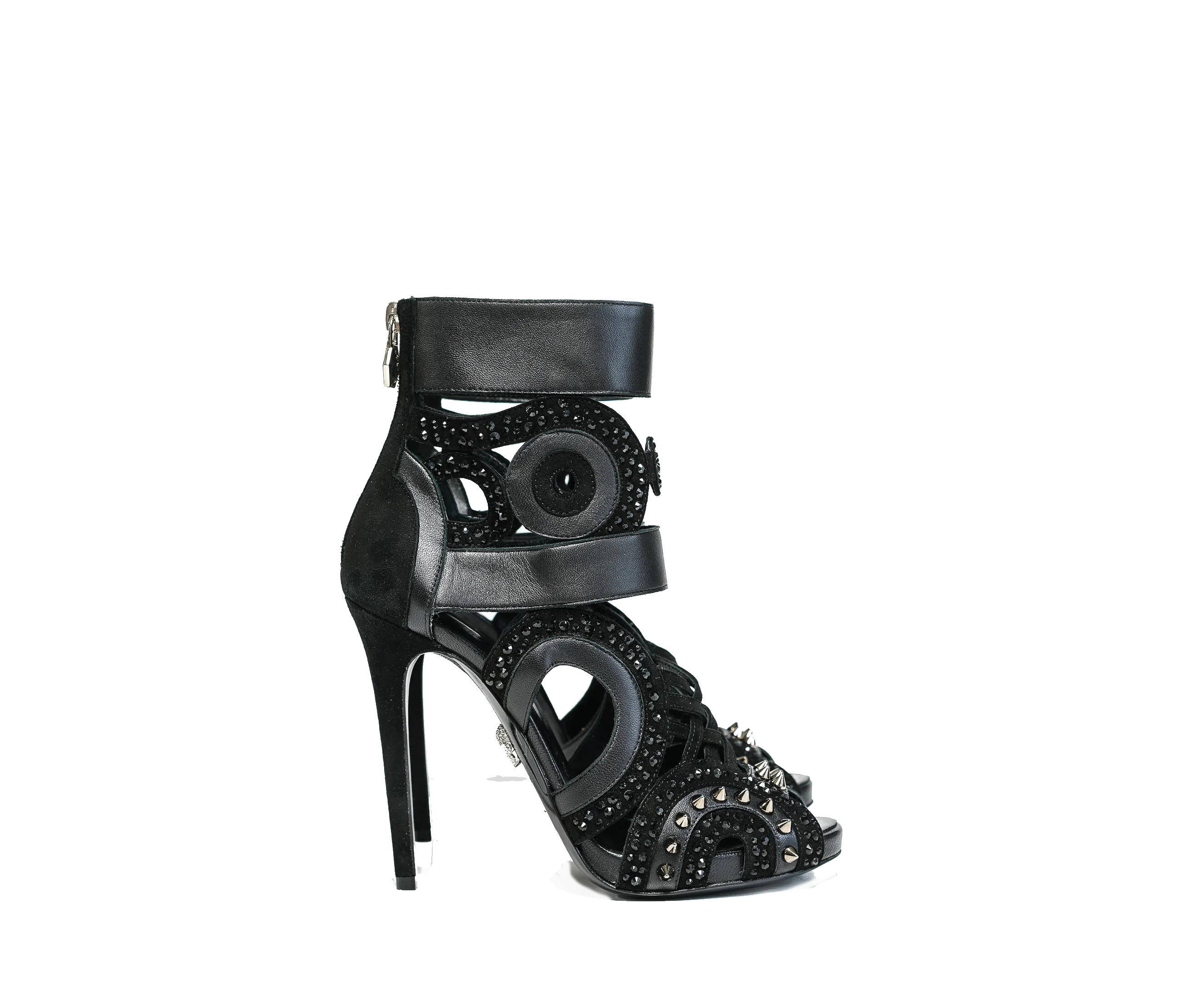 Philipp Plein Women's Black Suede with Crystal Heels ADS1054