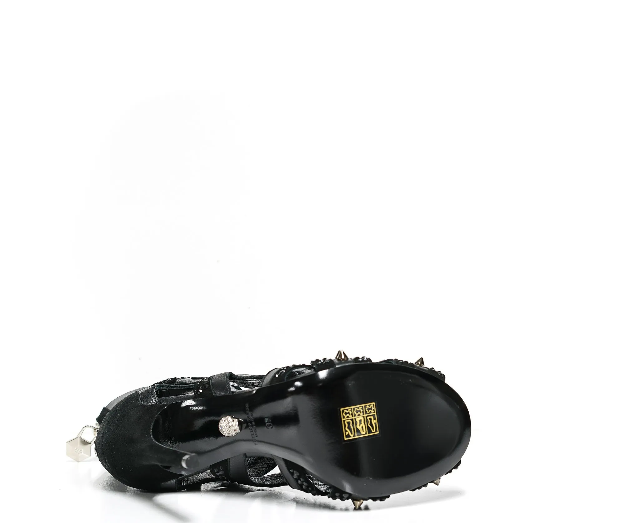 Philipp Plein Women's Black Suede with Crystal Heels ADS1054