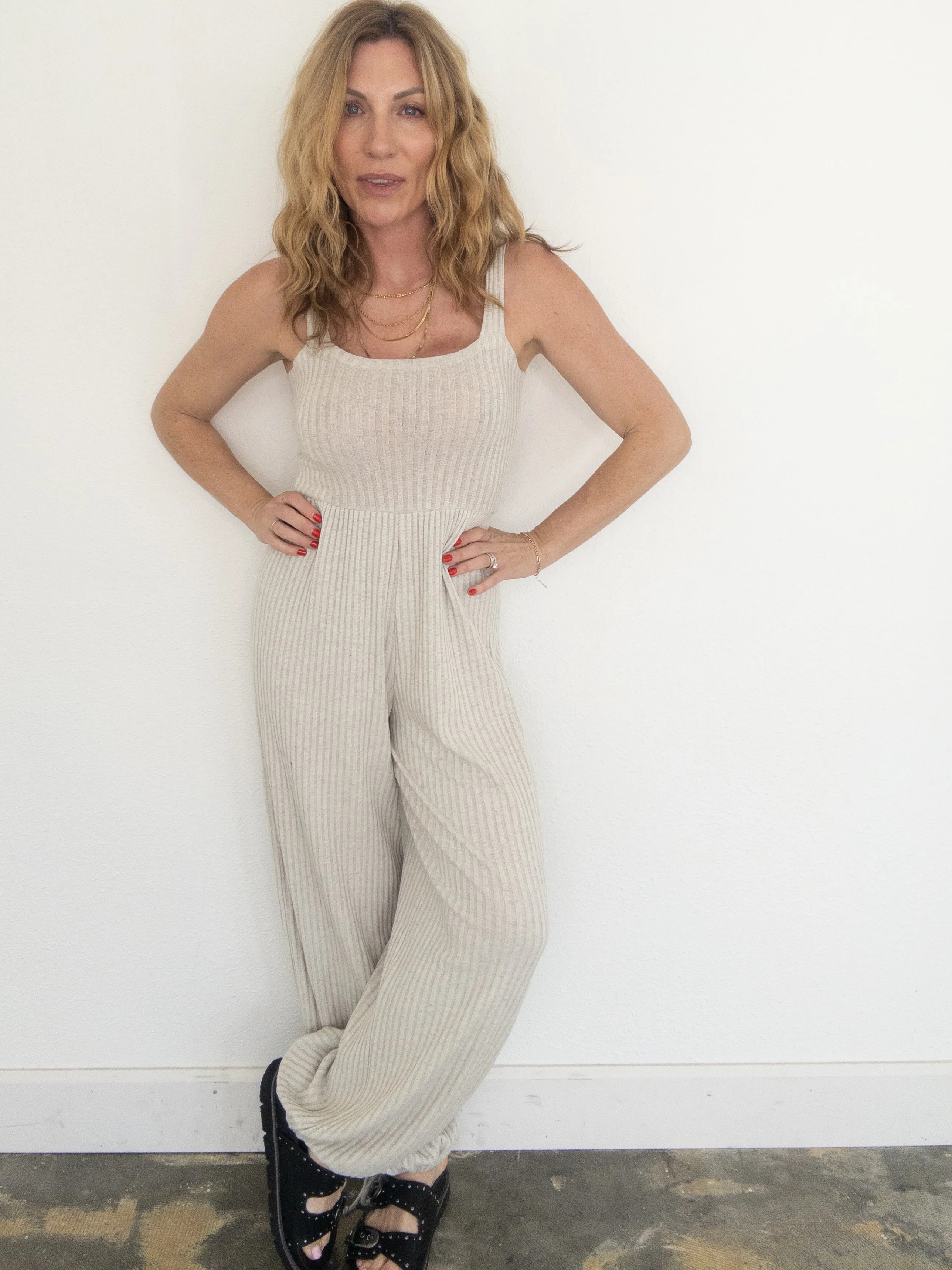 Project Social T Manana Button Back Rib Jumpsuit