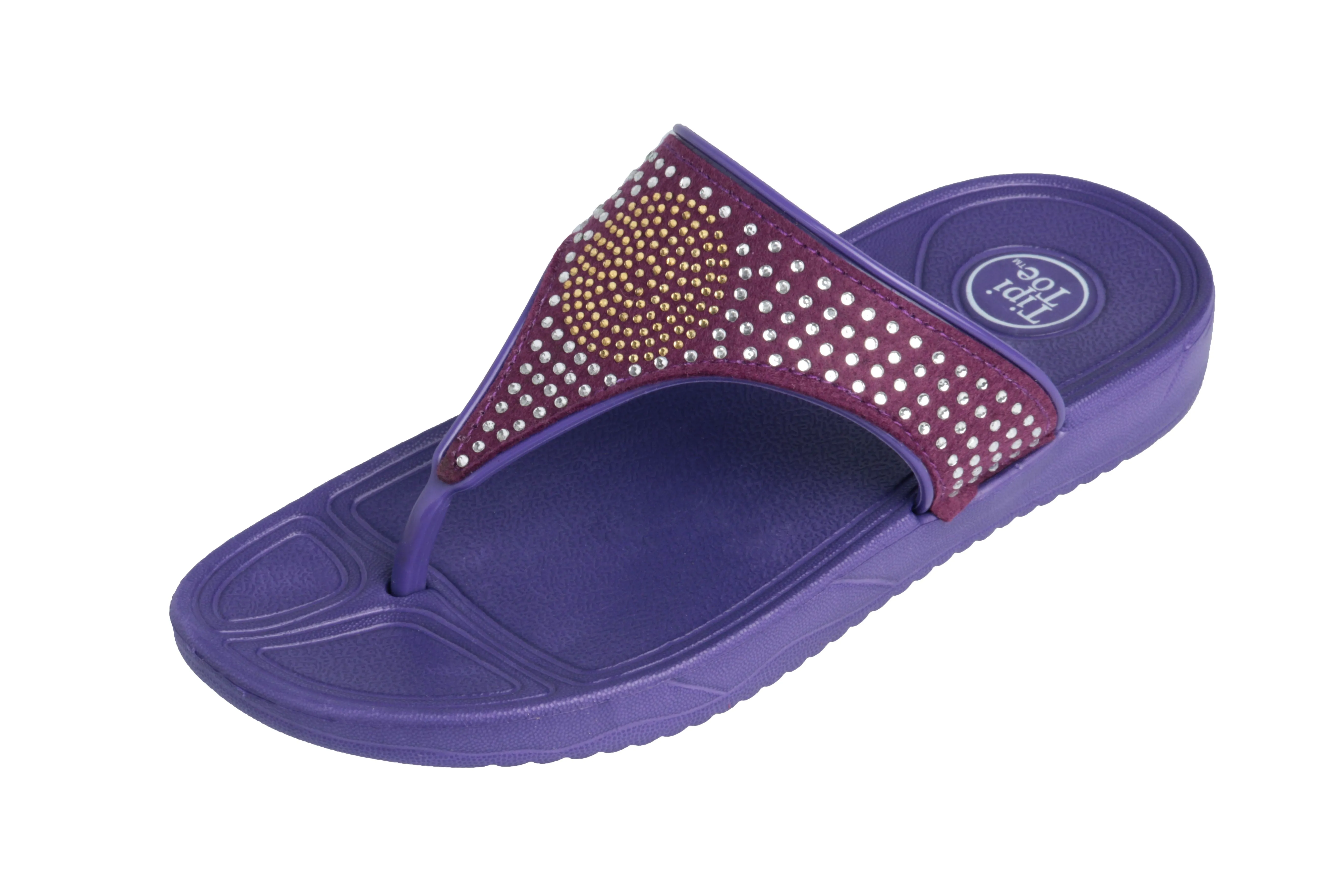 Pupeez Girl's Flip Flop With Rinestones Design Summer Sandal