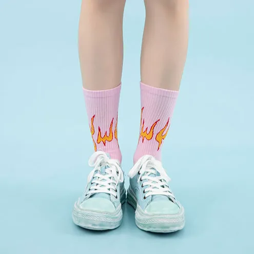"FLAME" Chaussettes Montantes Violet streetwear - URB1™
