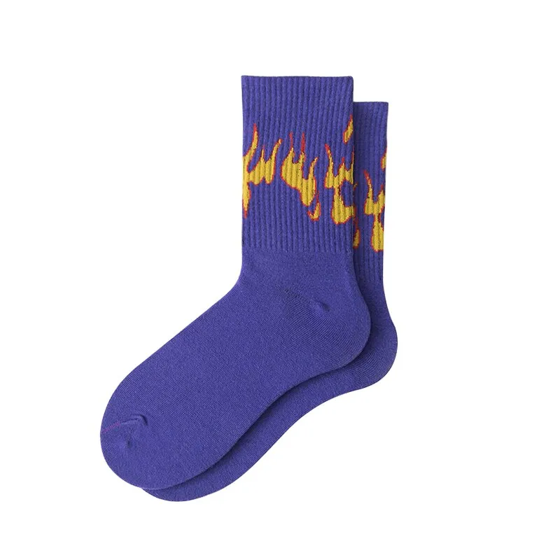 "FLAME" Chaussettes Montantes Violet streetwear - URB1™
