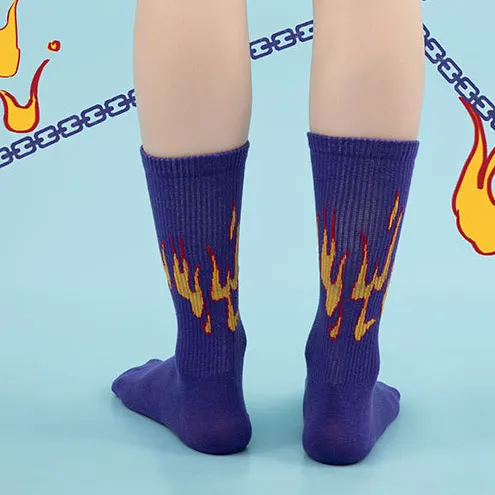 "FLAME" Chaussettes Montantes Violet streetwear - URB1™