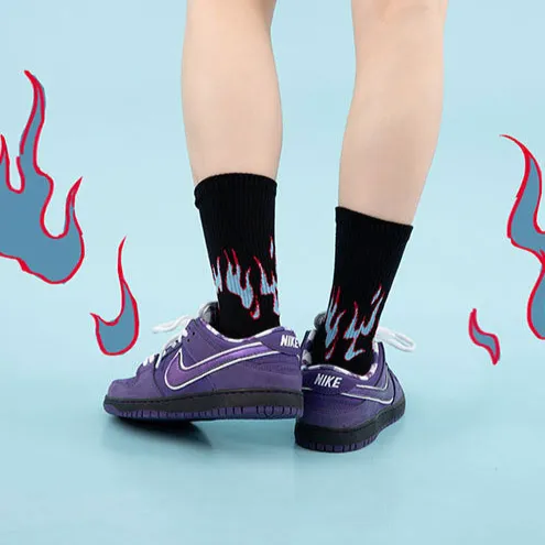 "FLAME" Chaussettes Montantes Violet streetwear - URB1™