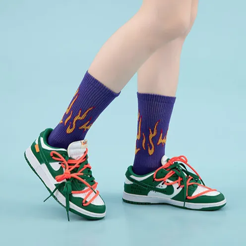 "FLAME" Chaussettes Montantes Violet streetwear - URB1™