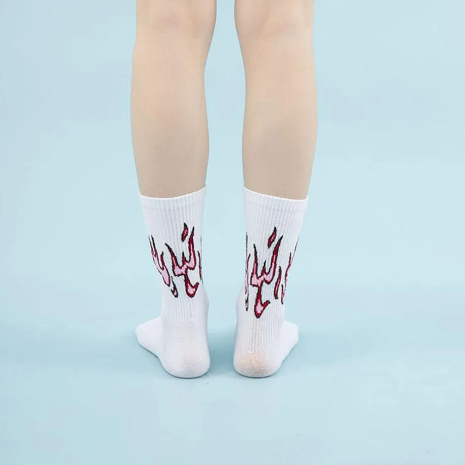 "FLAME" Chaussettes Montantes Violet streetwear - URB1™